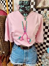 Load image into Gallery viewer, Pink Western Shears Tee
