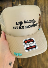 Load image into Gallery viewer, Say Howdy Feather Trucker Hat
