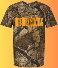 Load image into Gallery viewer, He’s Hunting Camo Tee
