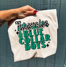 Load image into Gallery viewer, Turquoise and Blue Collar Boys Tee
