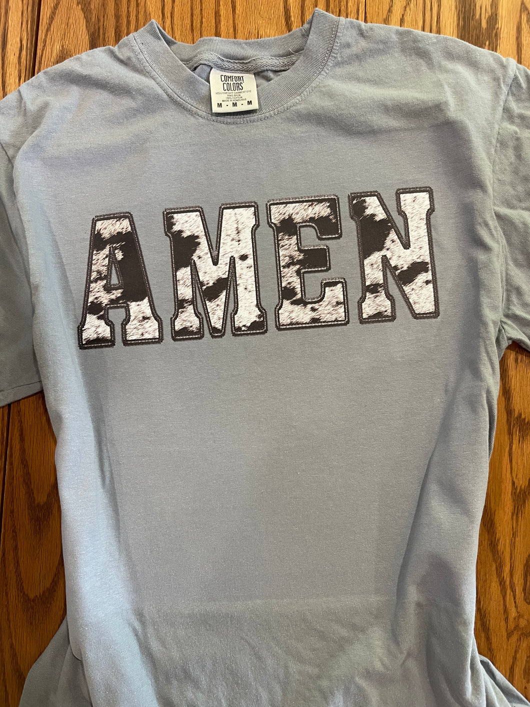 Faux Embroidery Amen Tee