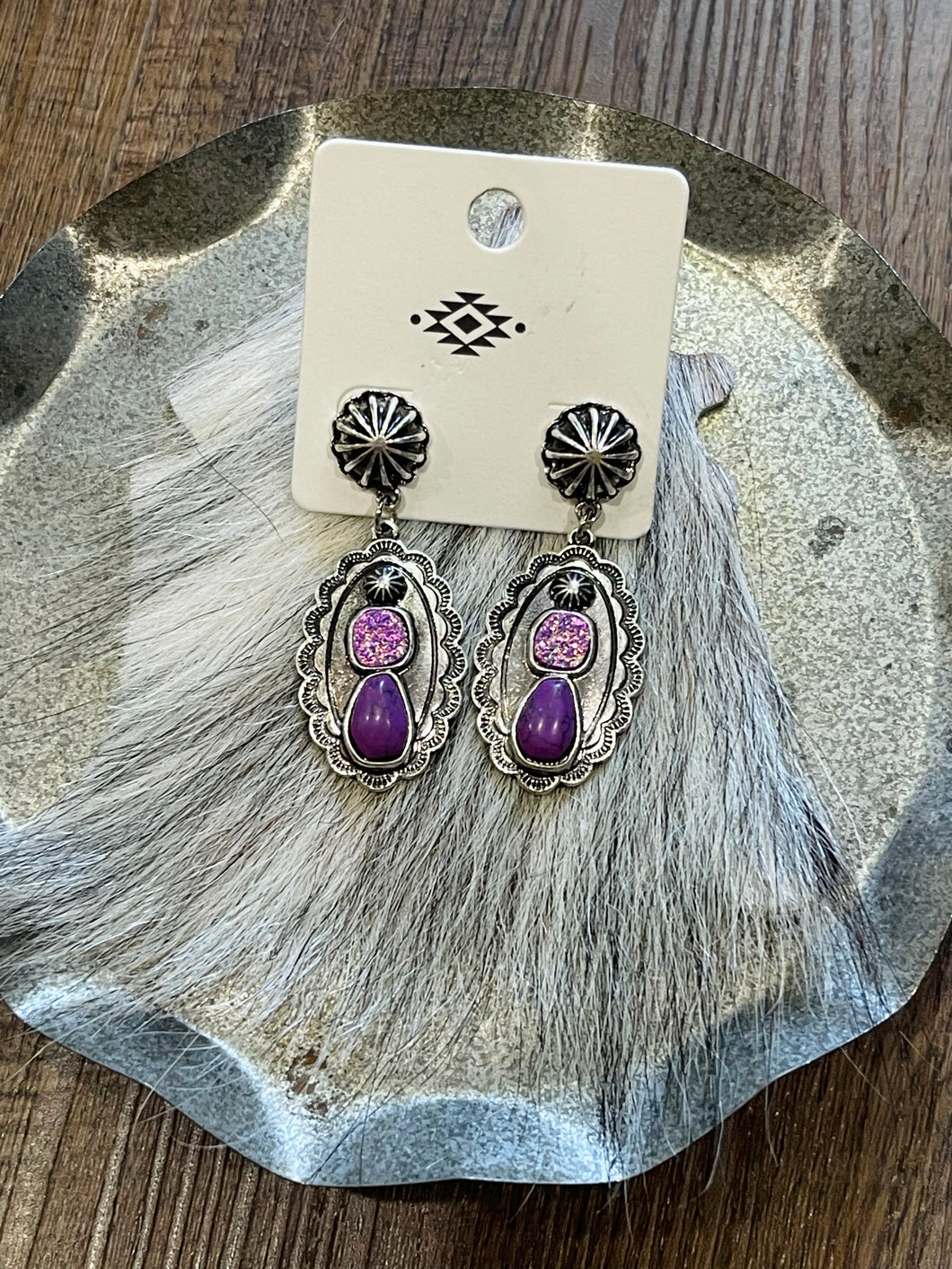 The Purple Concho Earrings