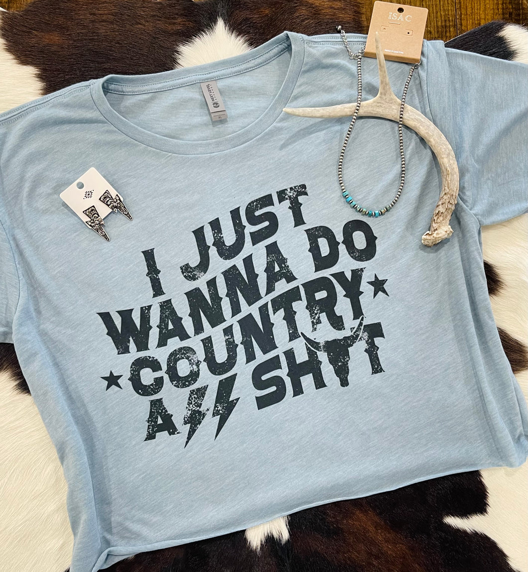 Country Shit Cropped Tee