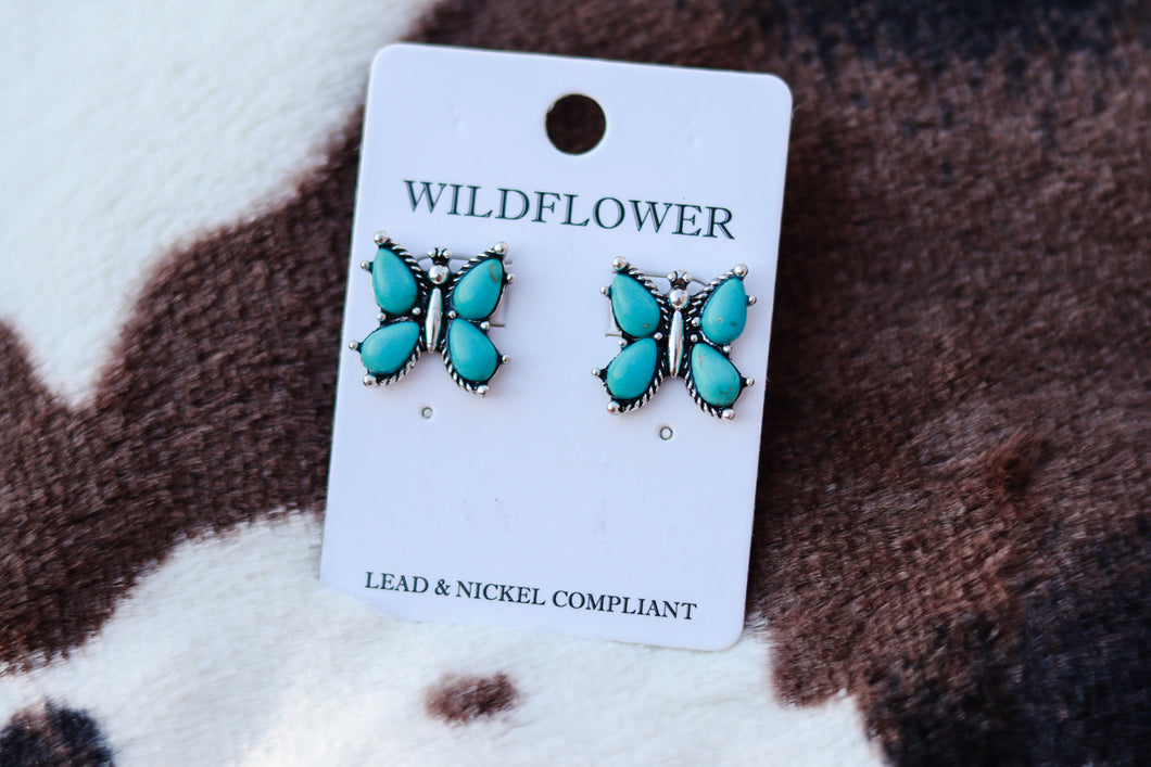 Butterfly Gem Studs