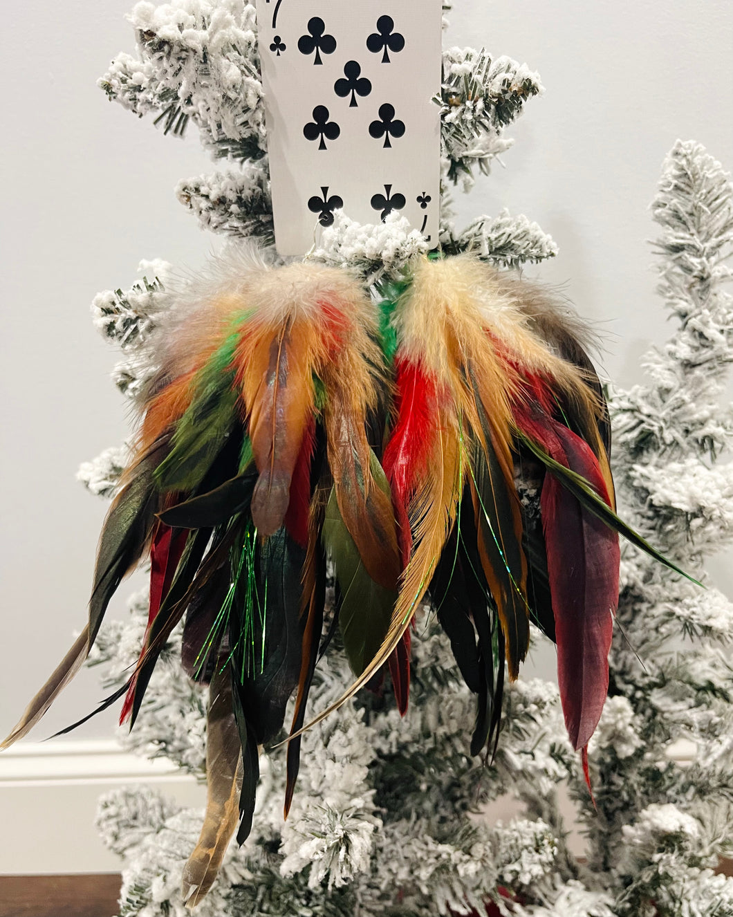 Christmas Feather Earrings