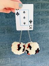 Load image into Gallery viewer, Cow Print Pom Earrings
